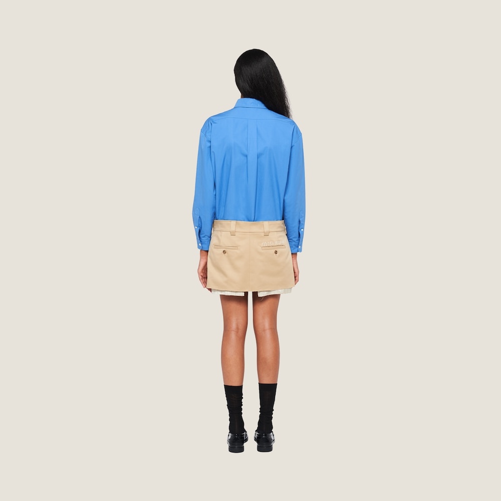 ミニスカート MIU MIU LOGO PATCH GABARDINE MINISKIRT MIU MIU logo patch gabardine miniskirt - Blue