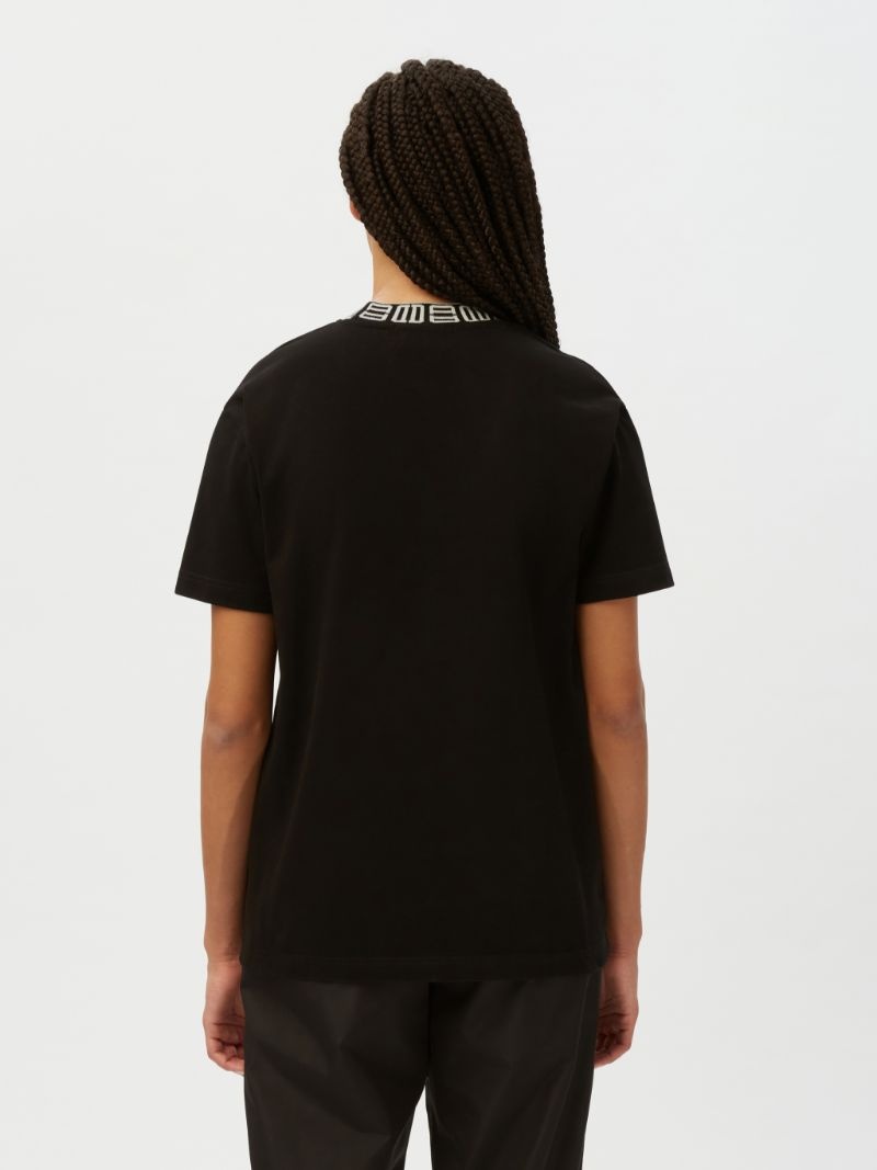 MONOGRAM RIB COLLAR T-SHIRT - 5
