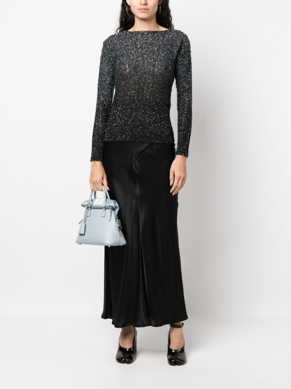 sequin-embellished knitted jumper - 2