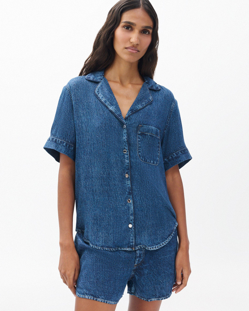 Miramar Short-Sleeve Lounge Shirt Soft Slink 2