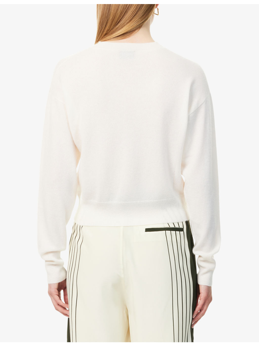Round-Neck Dropped-Shoulders Cashmere Jumper - 4