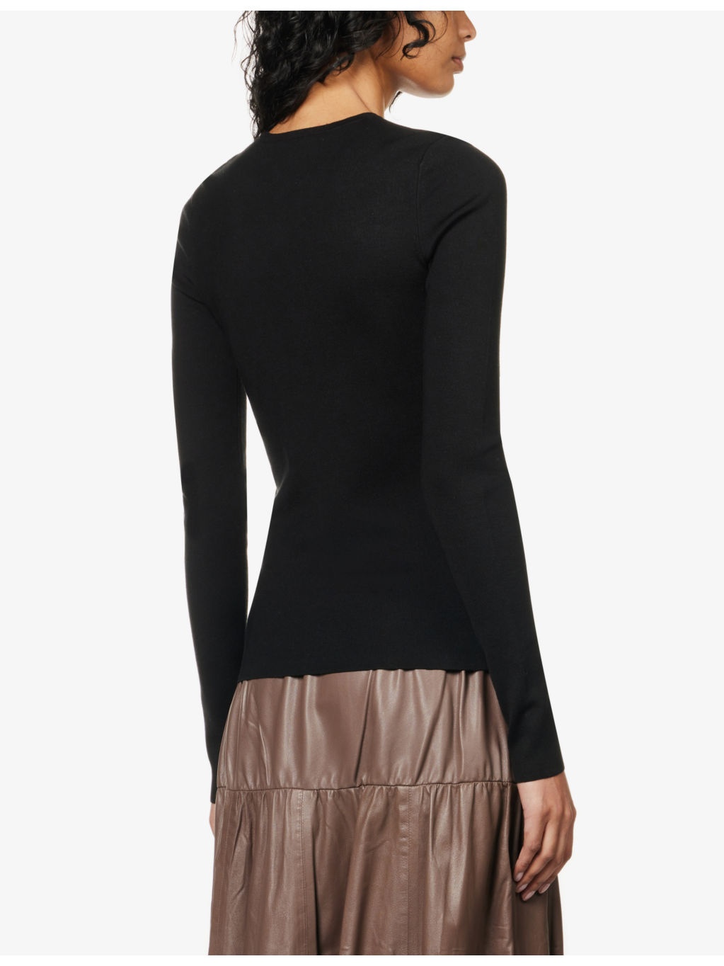 Round-neck silk-blend top - 4