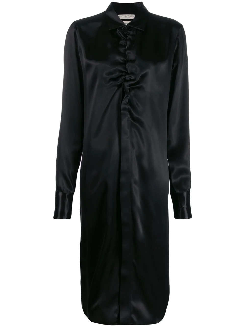 ruched midi shirt dress - 1