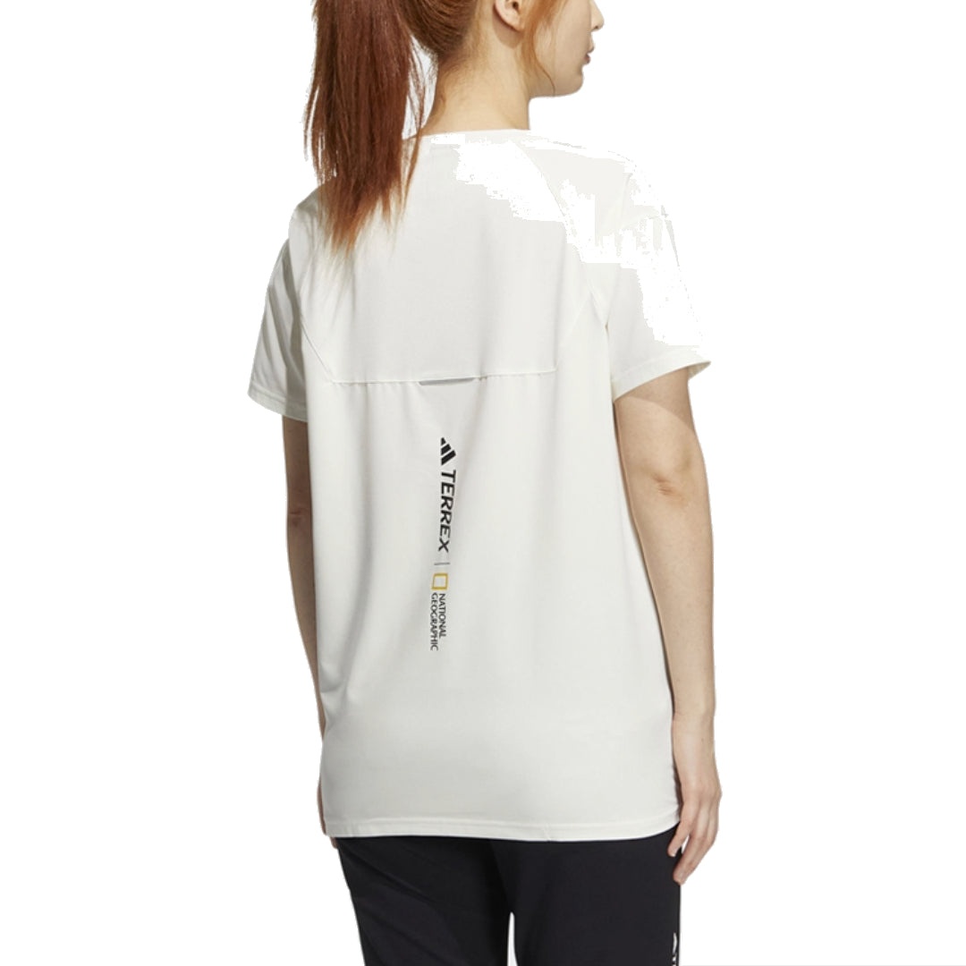 (WMNS) adidas National Geographic T-Shirt Asia Sizing 'White Yellow' IC1997 - 2