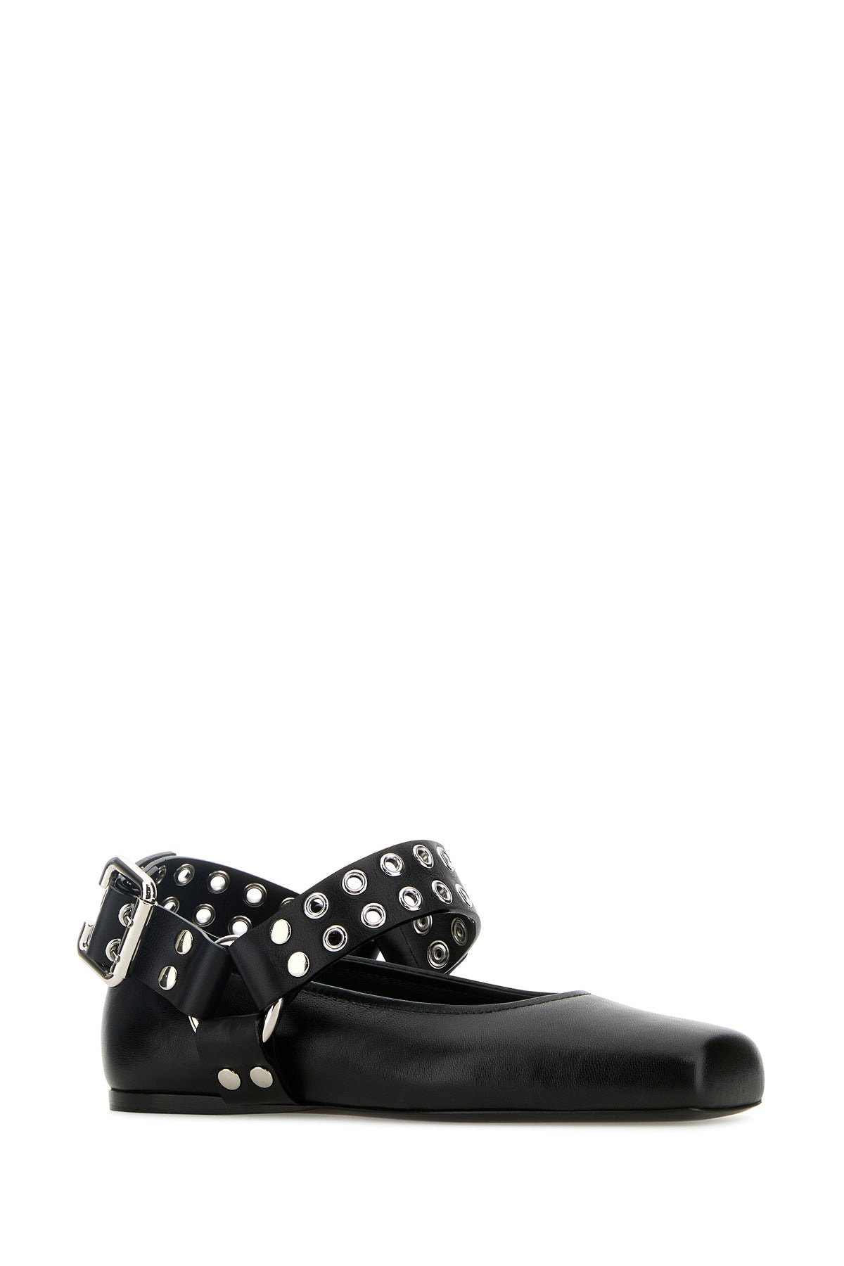 Black leather Flat Biker ballerinas - 2