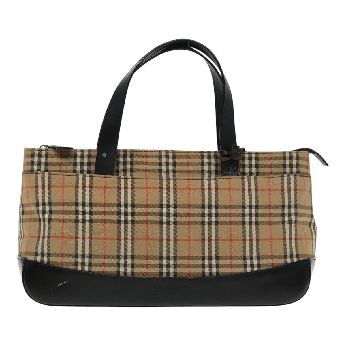 Burberry Nova Check Hand Bag Canvas Leather Beige Gold - 2