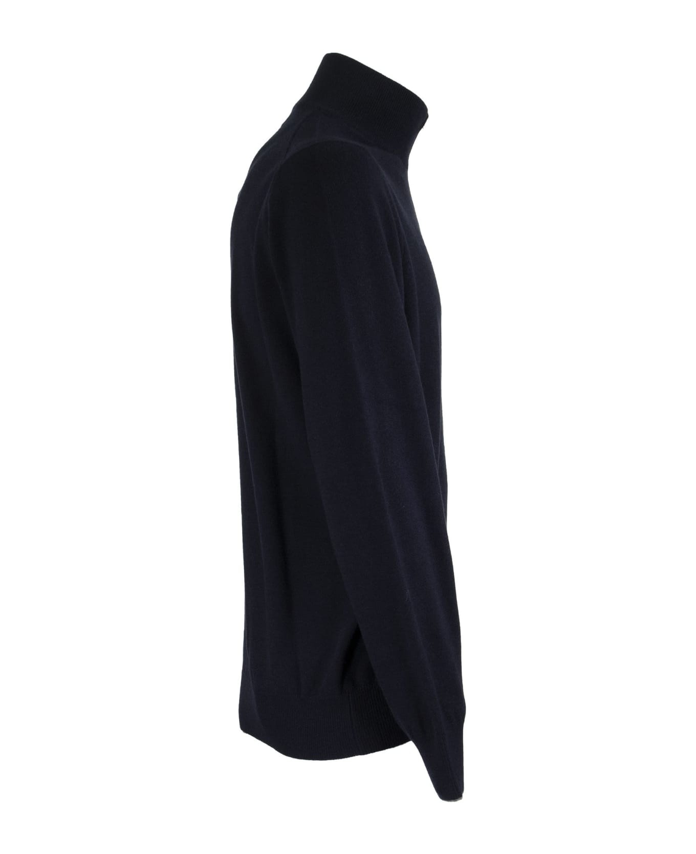 Cashmere Turtleneck Sweater With Zipper - 3