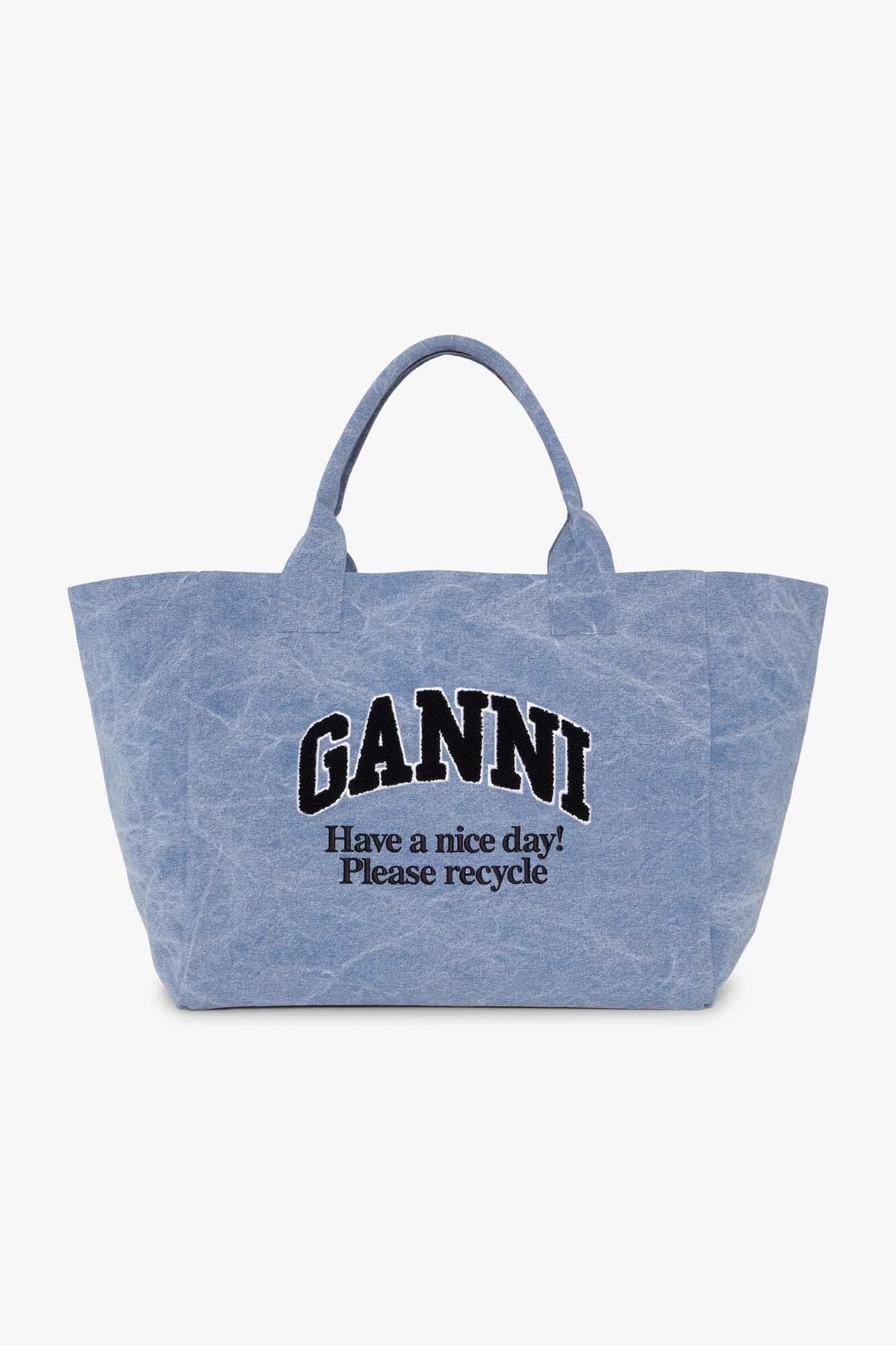 BLUE OVERSIZED CANVAS TOTE BAG - 1
