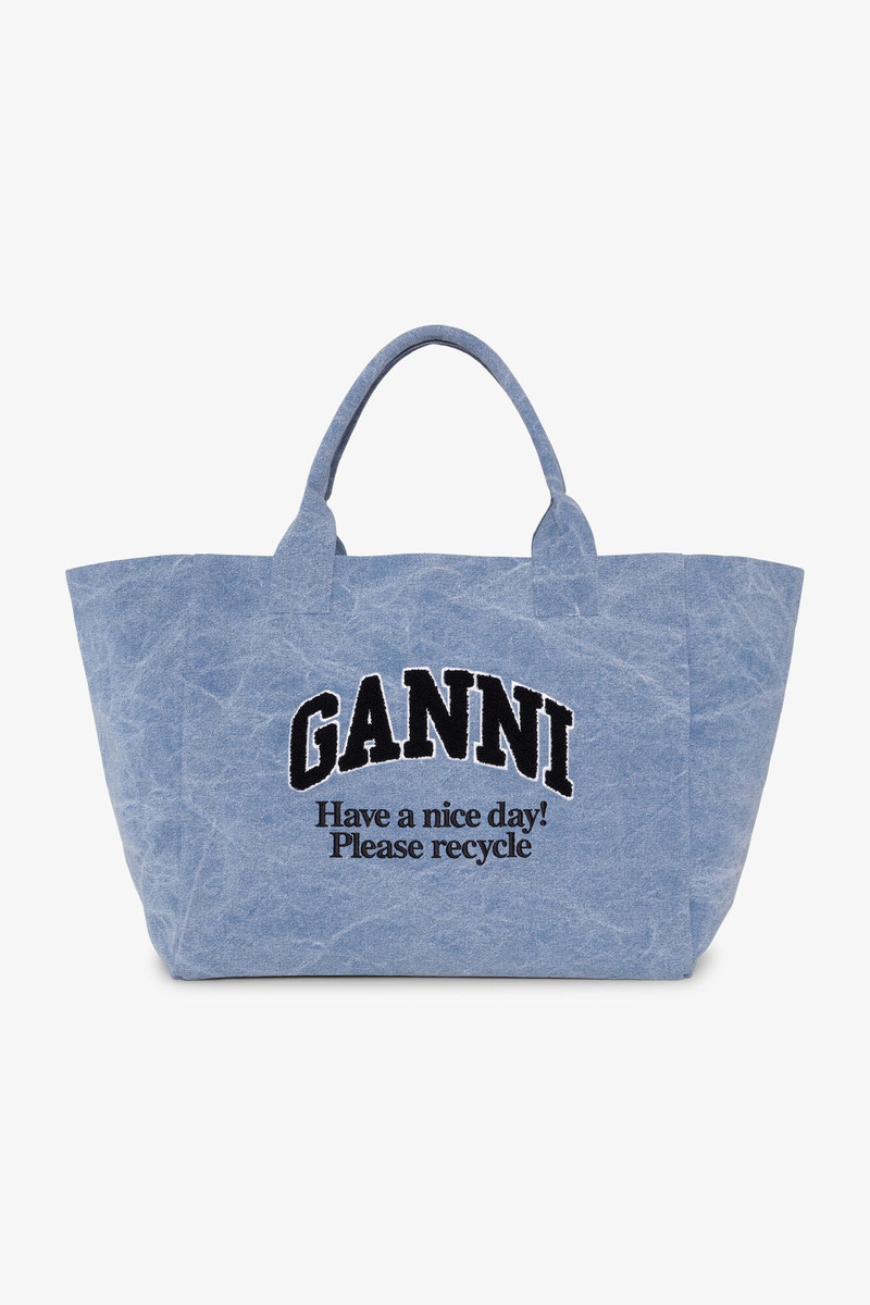 BLUE OVERSIZED CANVAS TOTE BAG 1