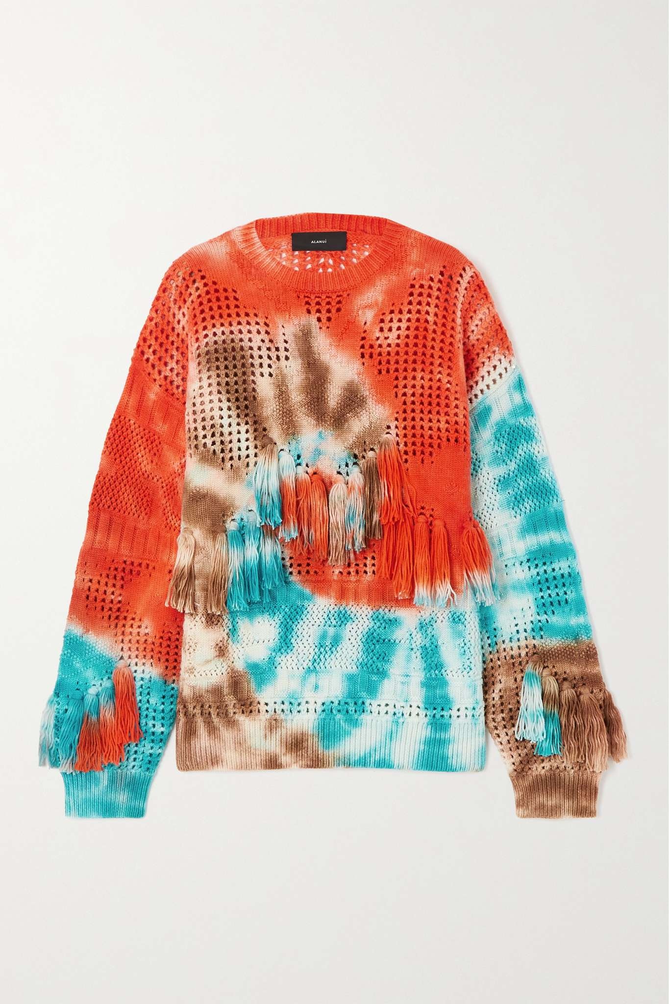 California Dreaming Net tasseled tie-dyed wool sweater - 1