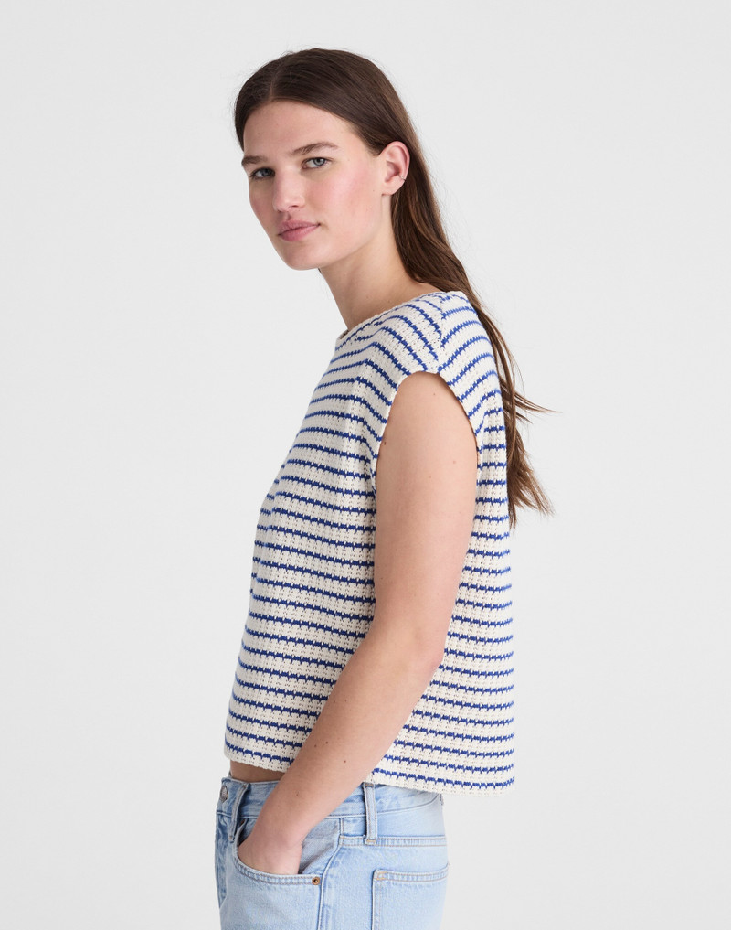 Textured-Knit Boxy Muscle Tee 4