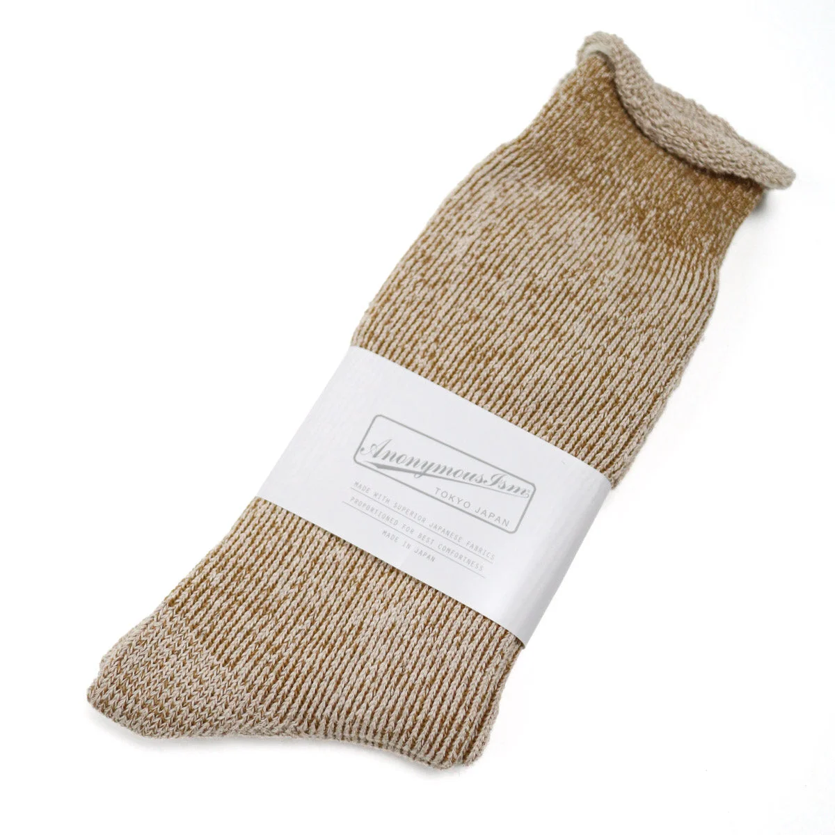 Hemp Thick Pile Crew Sock L. Brown - 1