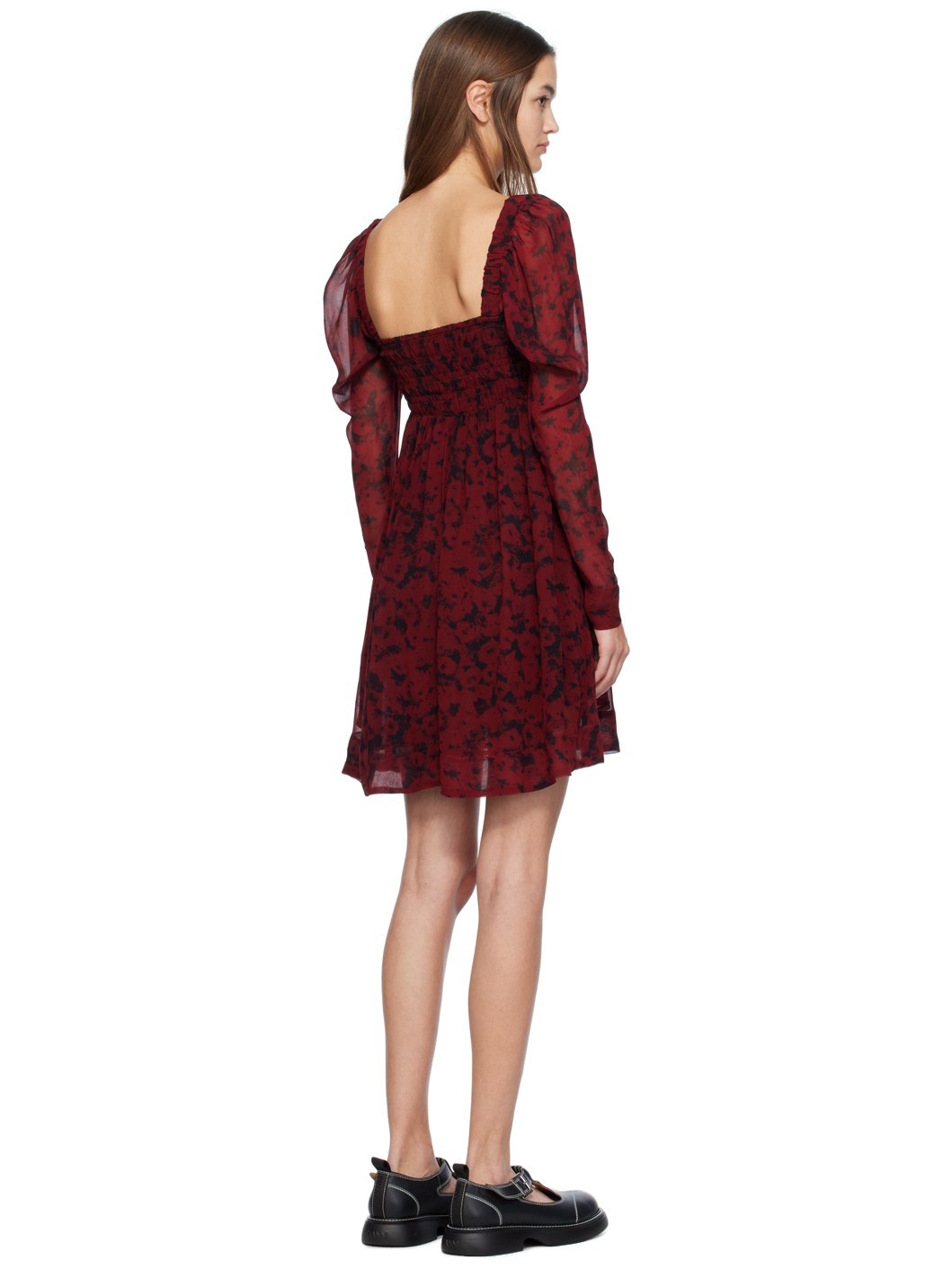 Red & Black Printed Minidress - 3
