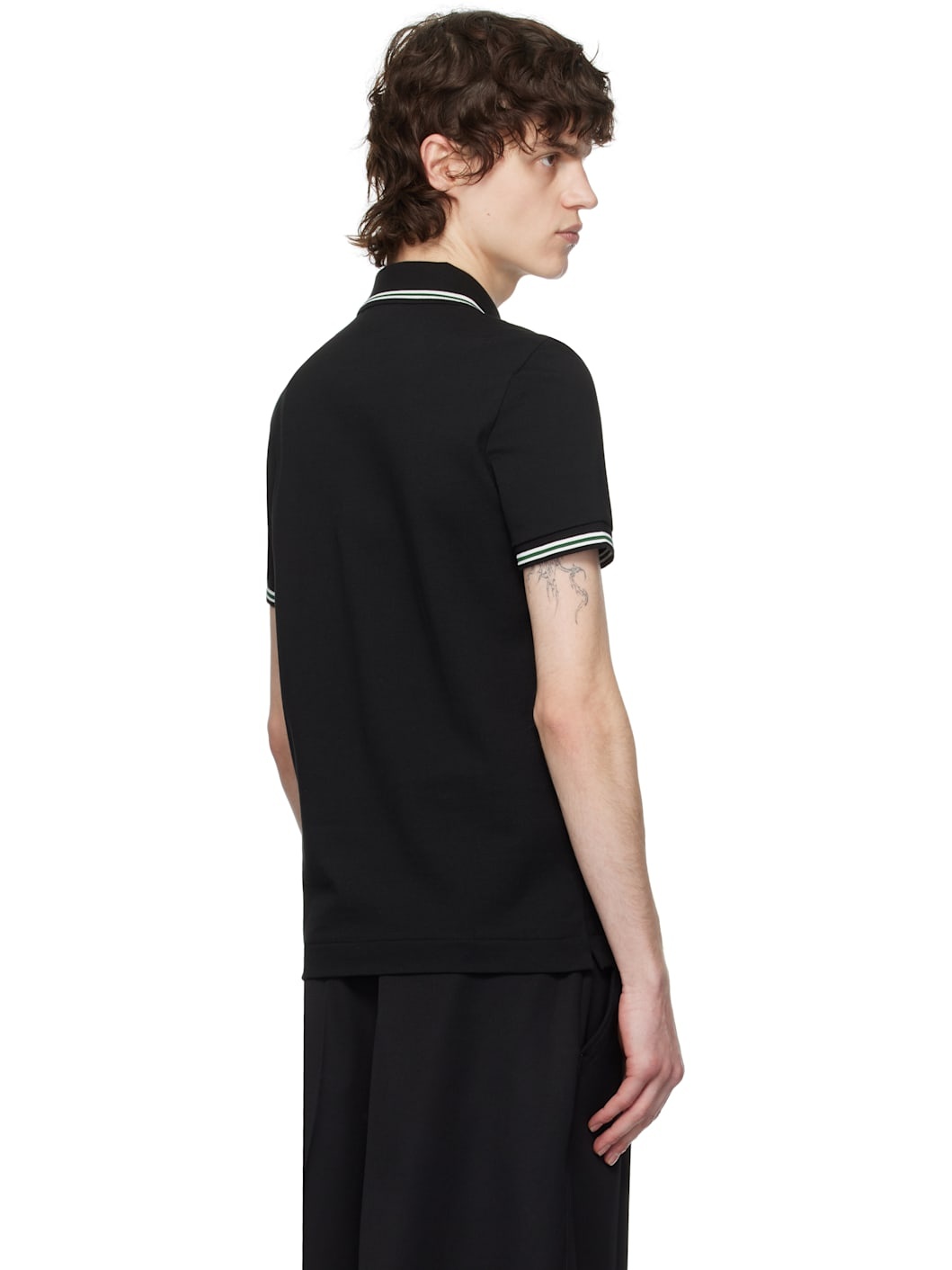 Black Regular Fit Trim Accent Polo - 3