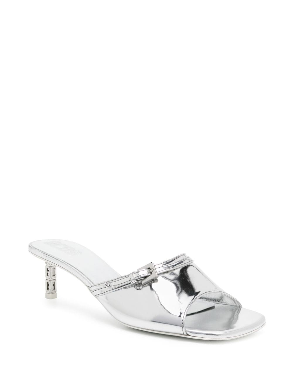 60mm mirrored leather mules - 2