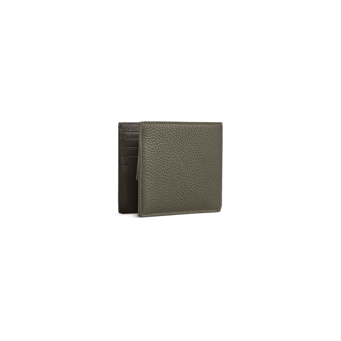 Men's Credit Square Folded Coin Wallet in Khaki - 2