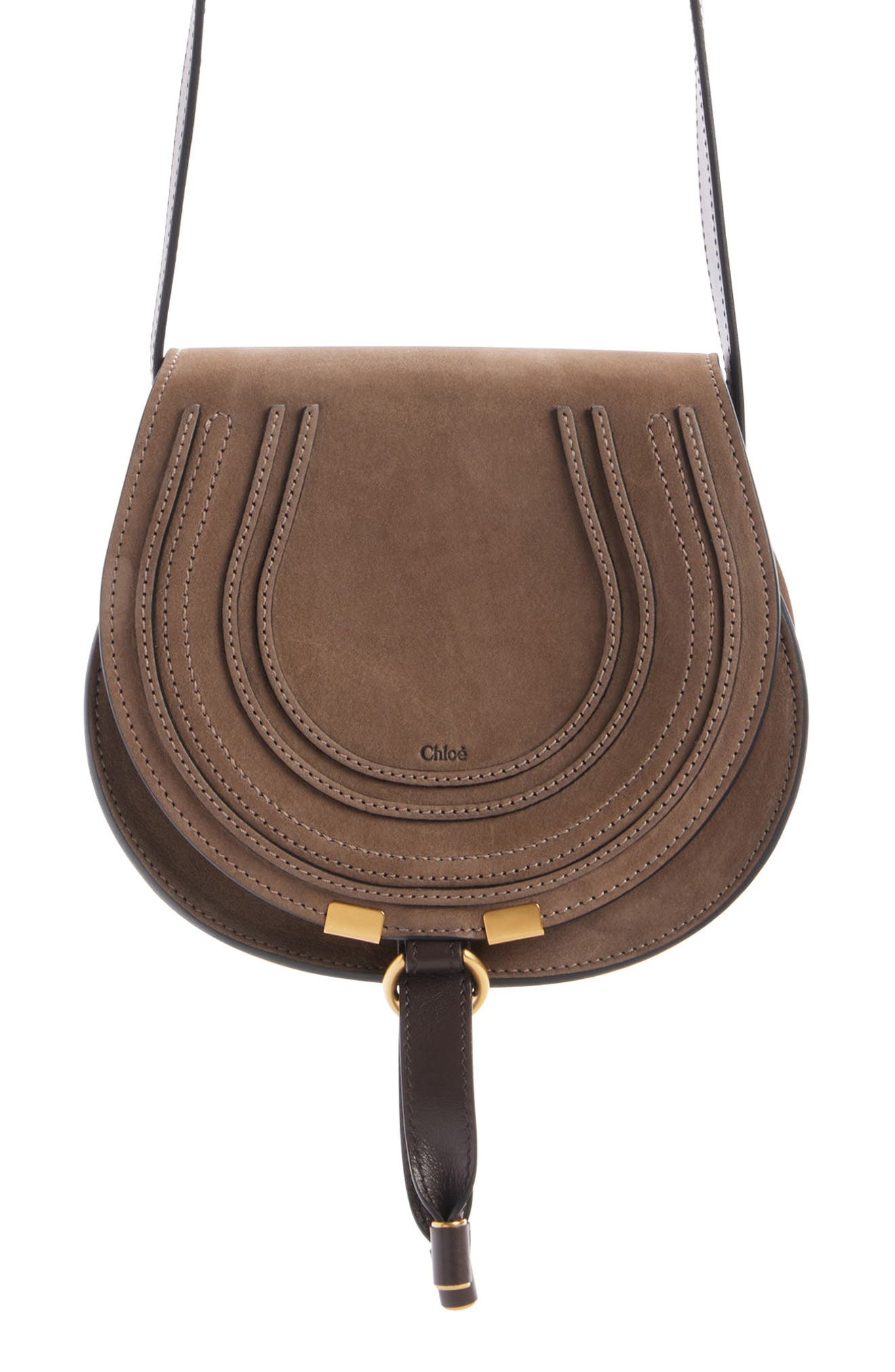 Chloé Small Marcie Leather Crossbody Bag in Flannel Grey at Nordstrom - 1