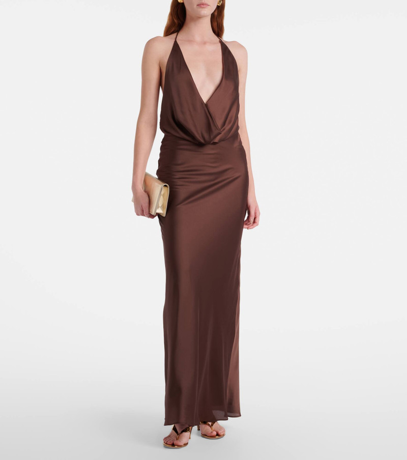 ROTATE Draped chiffon maxi dress outlook