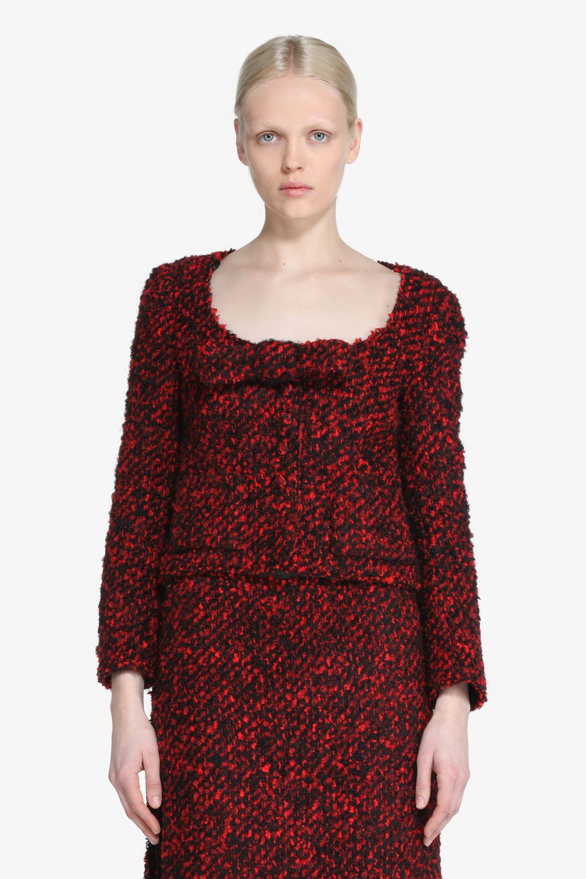 BOW-EMBELLISHED TWEED JACKET - 1