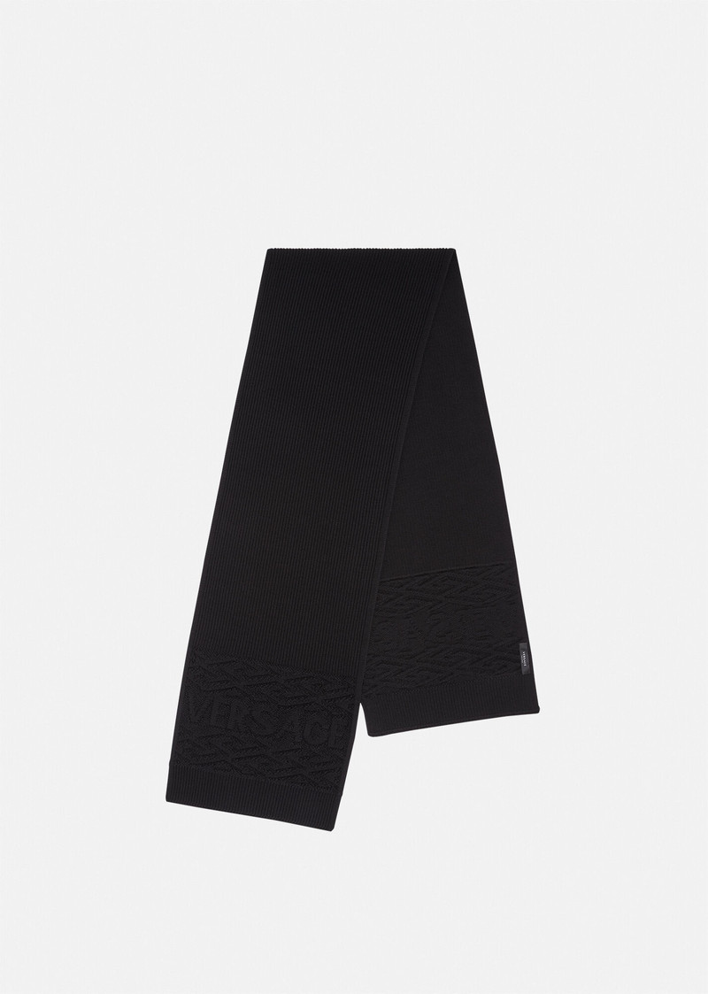 La Greca Logo Knit Scarf 1