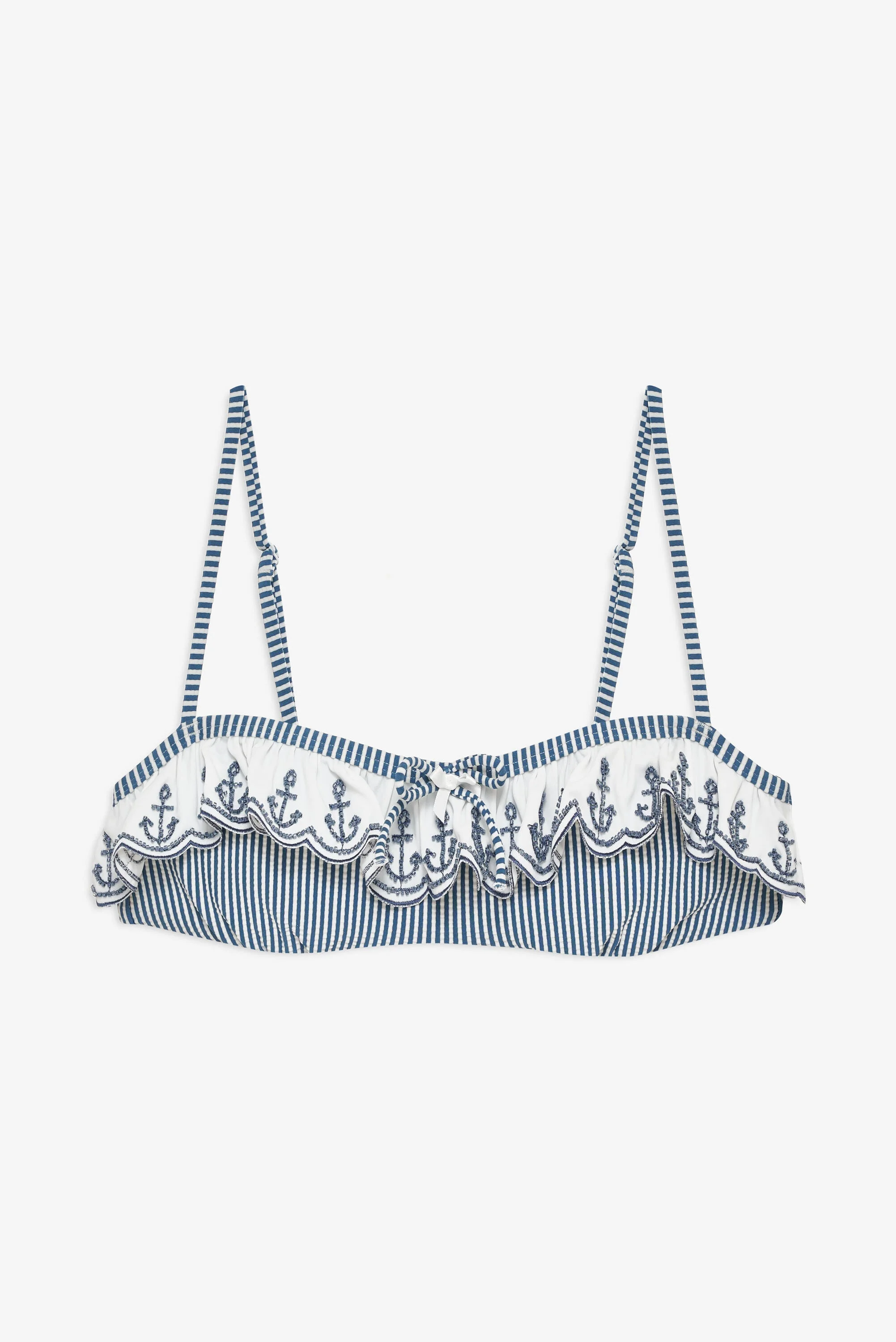 Textured Stripes Bikini Top - 1