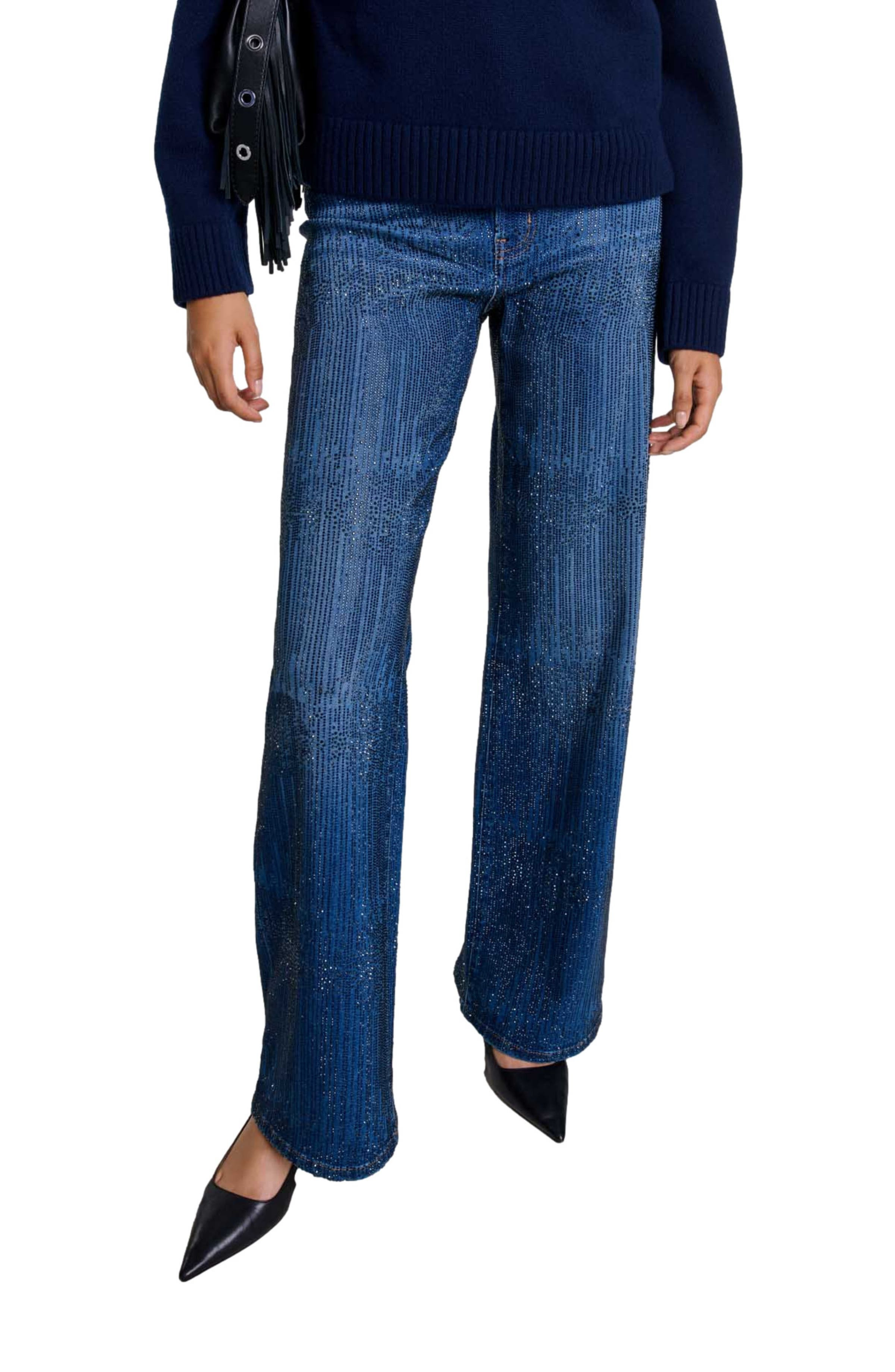 maje Rhinestone jeans in Blue at Nordstrom - 4