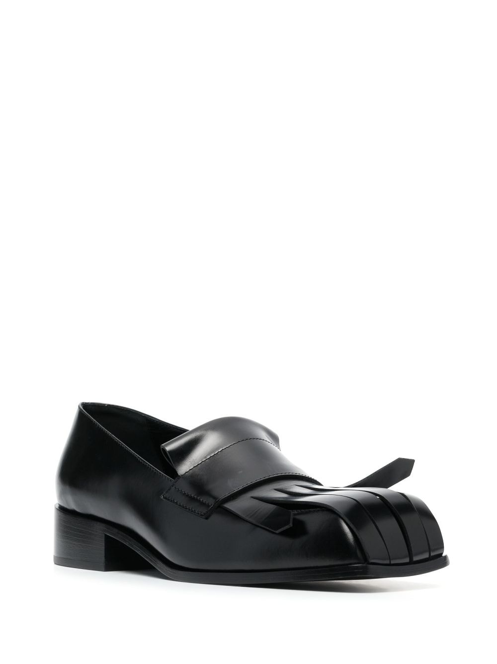 fringed leather loafers - 2