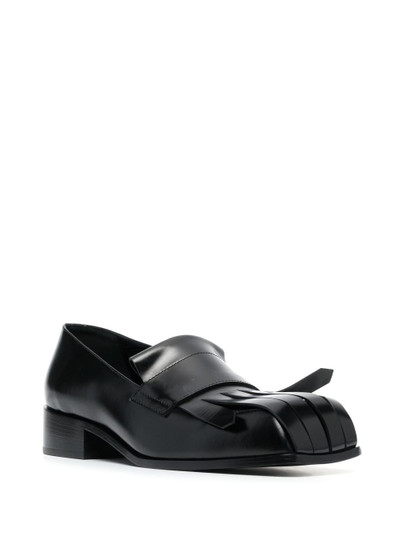 Raf Simons fringed leather loafers outlook