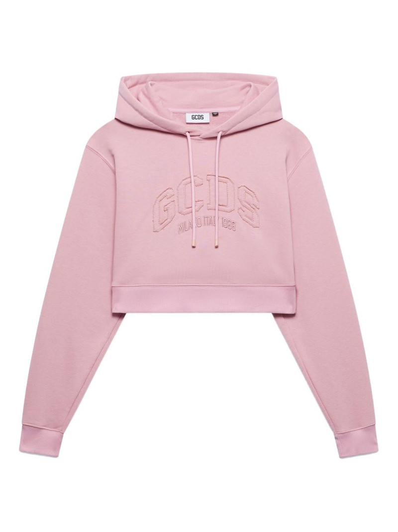logo-embroidered hoodie 1