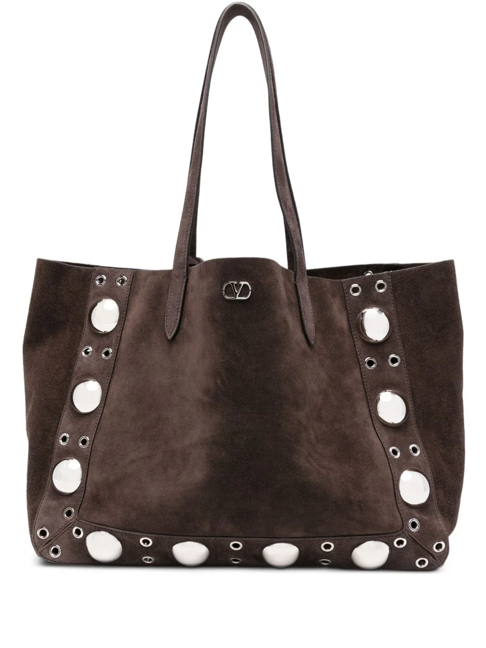 eyelet-embellished tote bag - 1