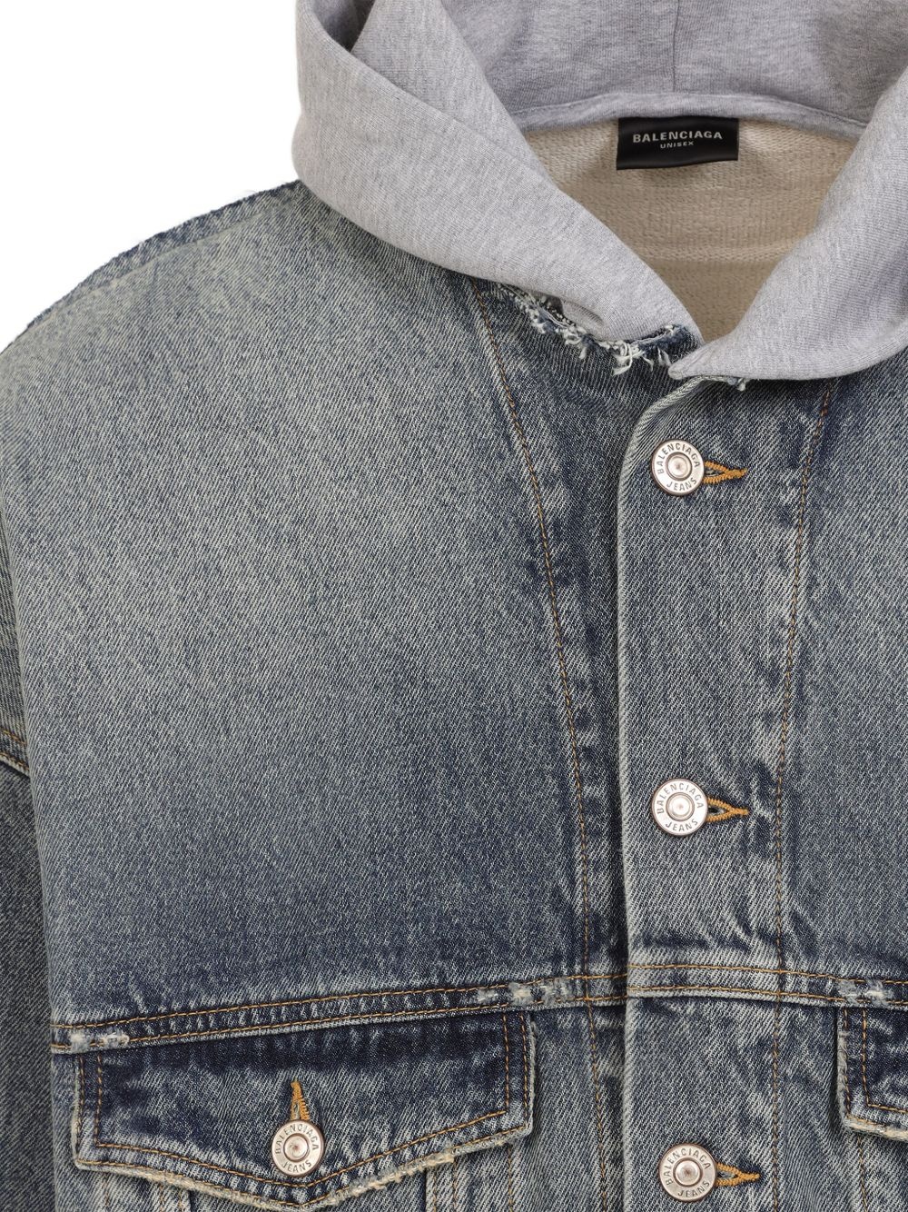 hooded denim jacket - 3