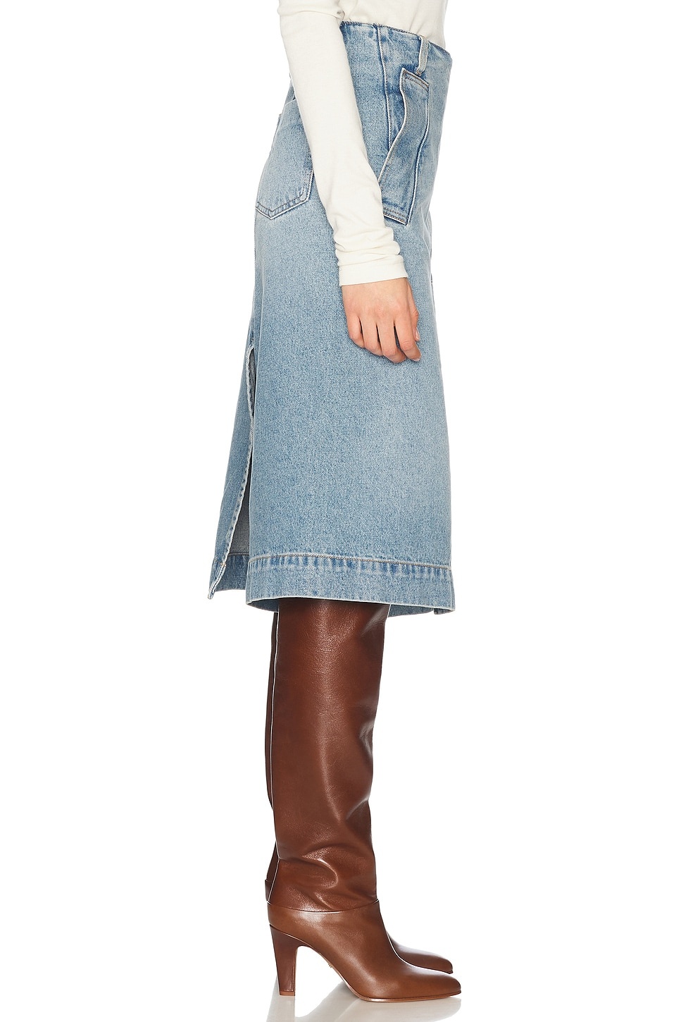 Denim Wrap Detail Skirt - 3