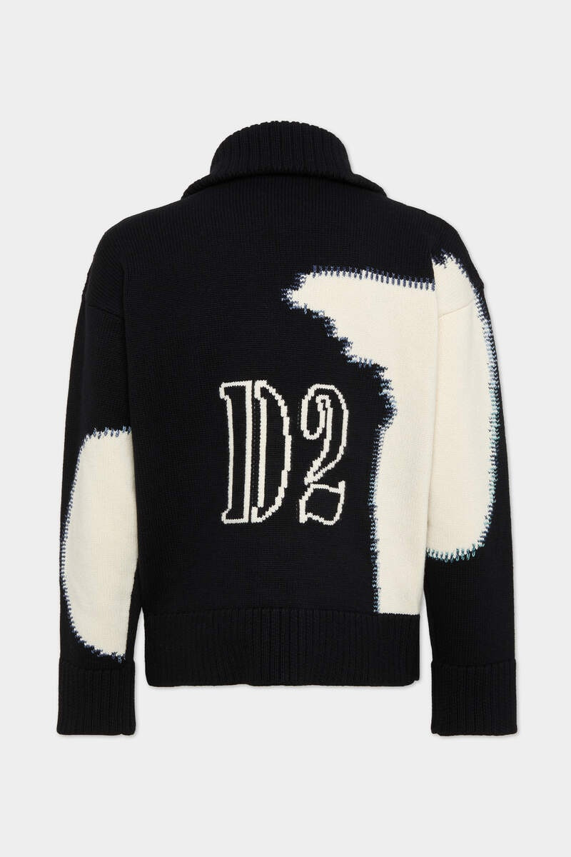 DSQUARED2 FAKE STITCH D2 ZIPPED CARDIGAN outlook