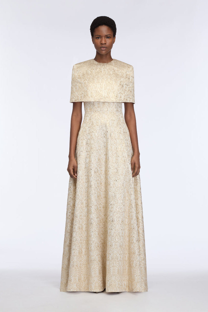 EMILIA WICKSTEAD Lucretia Dress in Gold Metallic Jacquard outlook