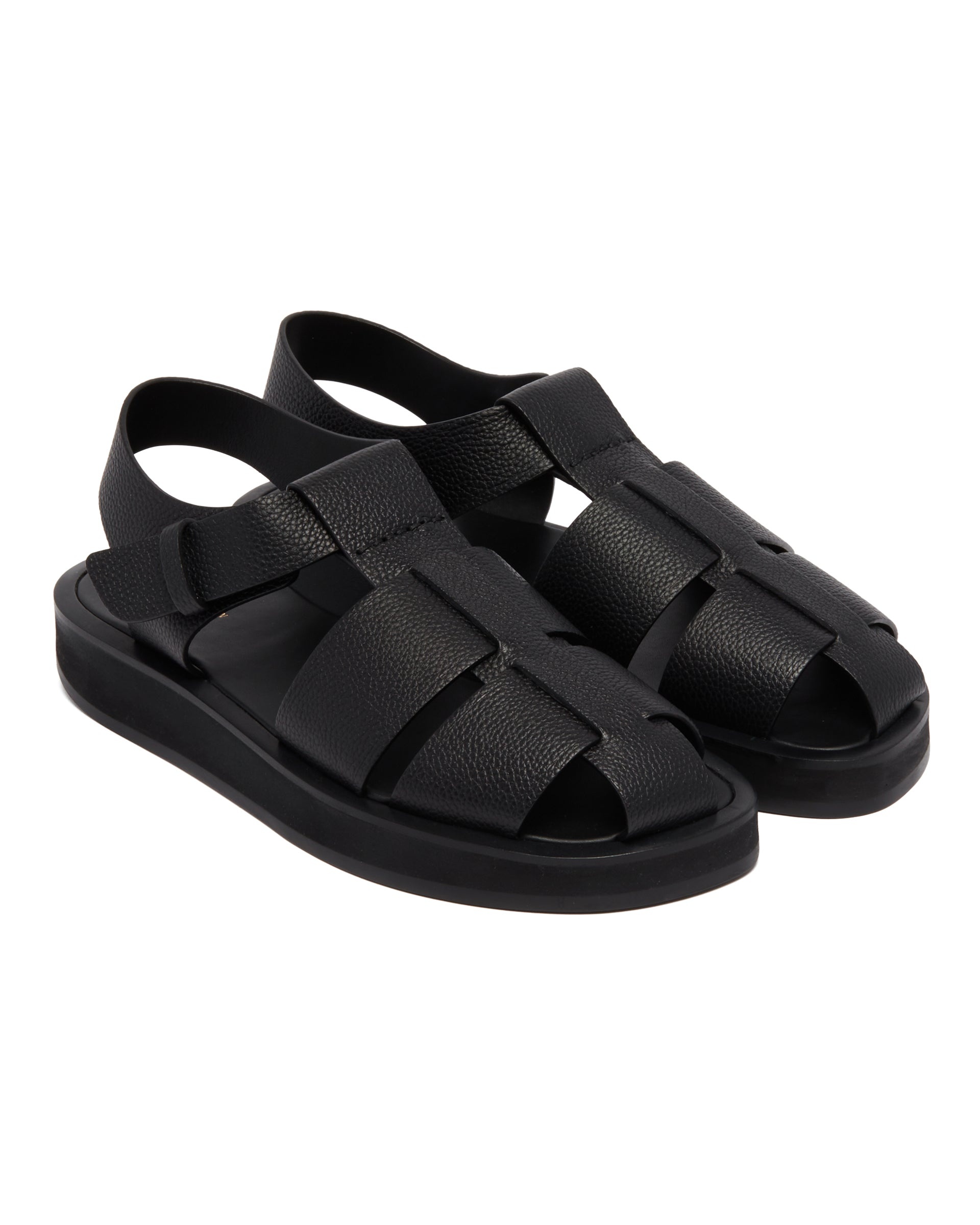 Black Fisherman Sandals - 3