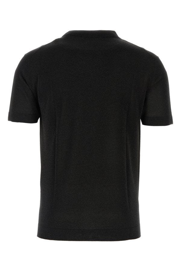 Black viscose blend t-shirt - 2