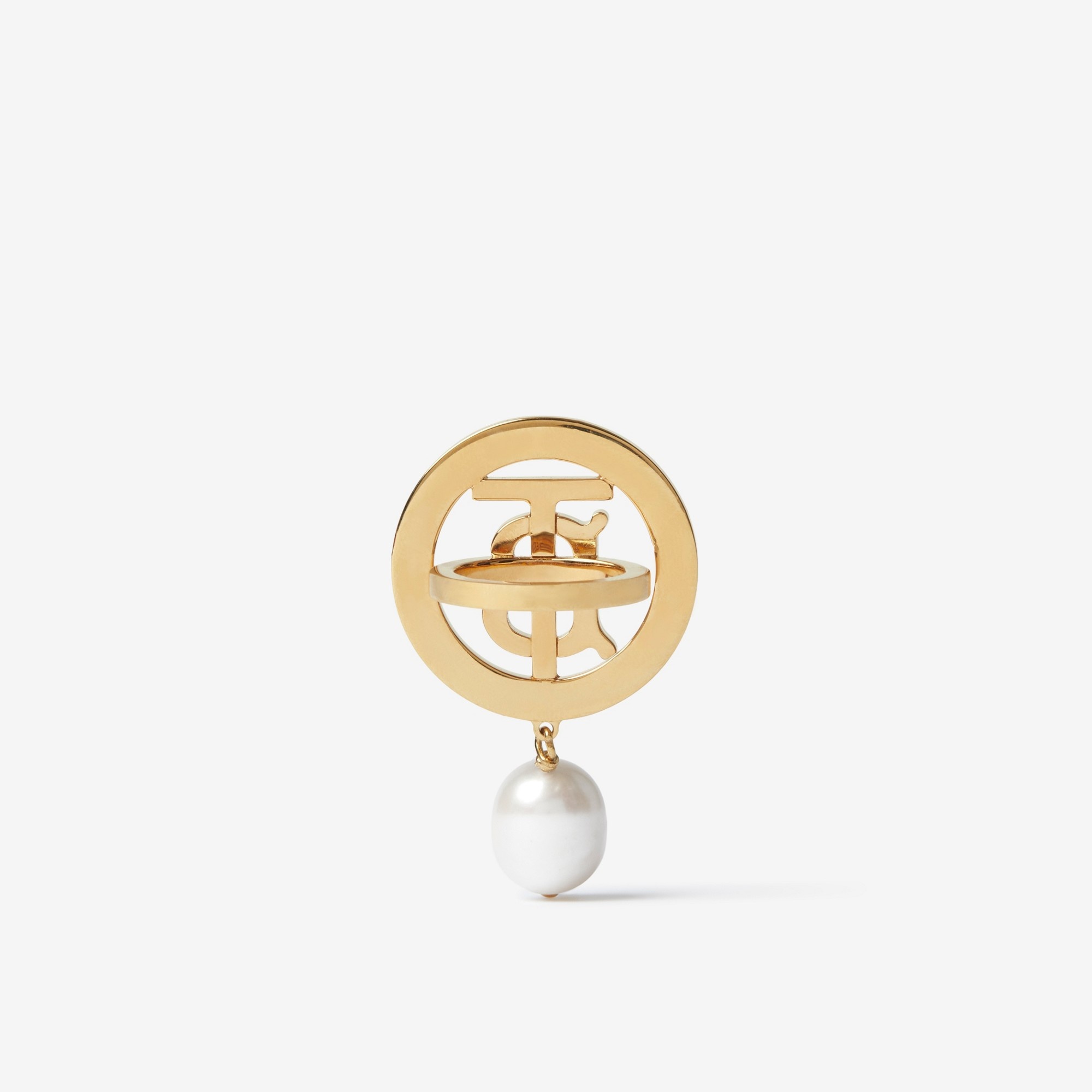 Pearl Detail Gold-plated Monogram Motif Ring - 2