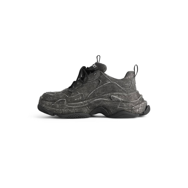 BALENCIAGA Men's Triple S Canvas Sneaker in Black outlook