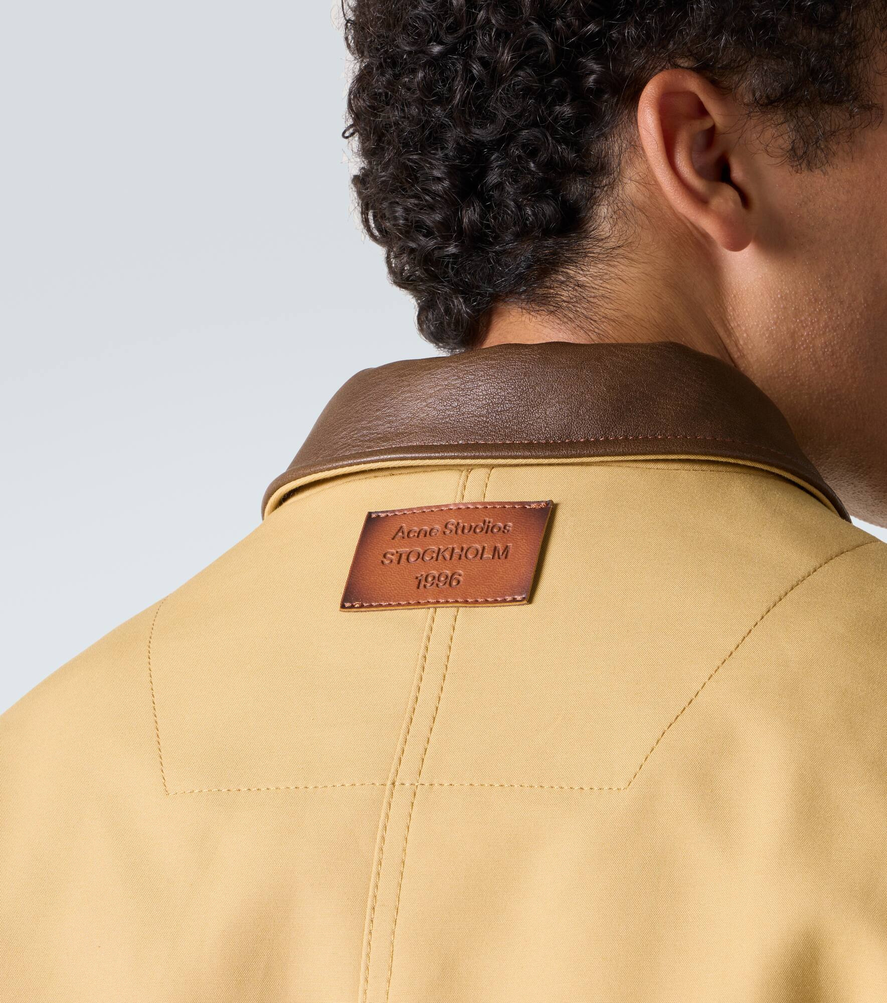 Leather-trimmed cotton twill jacket - 6