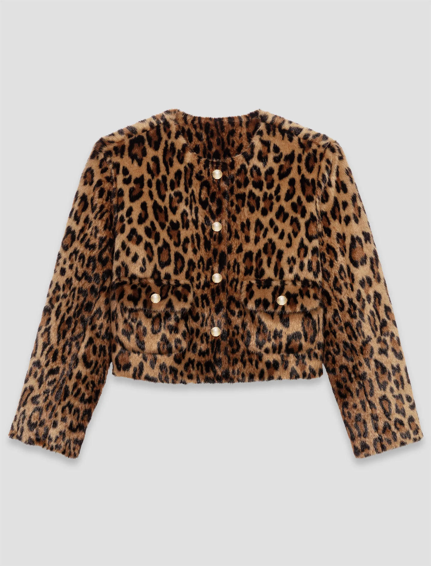 Leopard faux fur jacket - 1