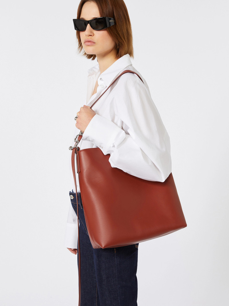 ROTONDO Leather S-buckle shopper bag - RUST 7