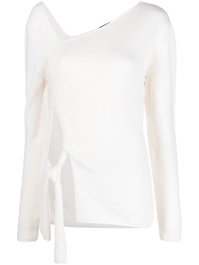 cut-out detail asymmetric-neck jumper 1
