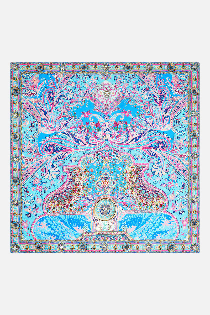 CAMILLA LARGE CRYSTALLED SILK SQUARE SCARF outlook