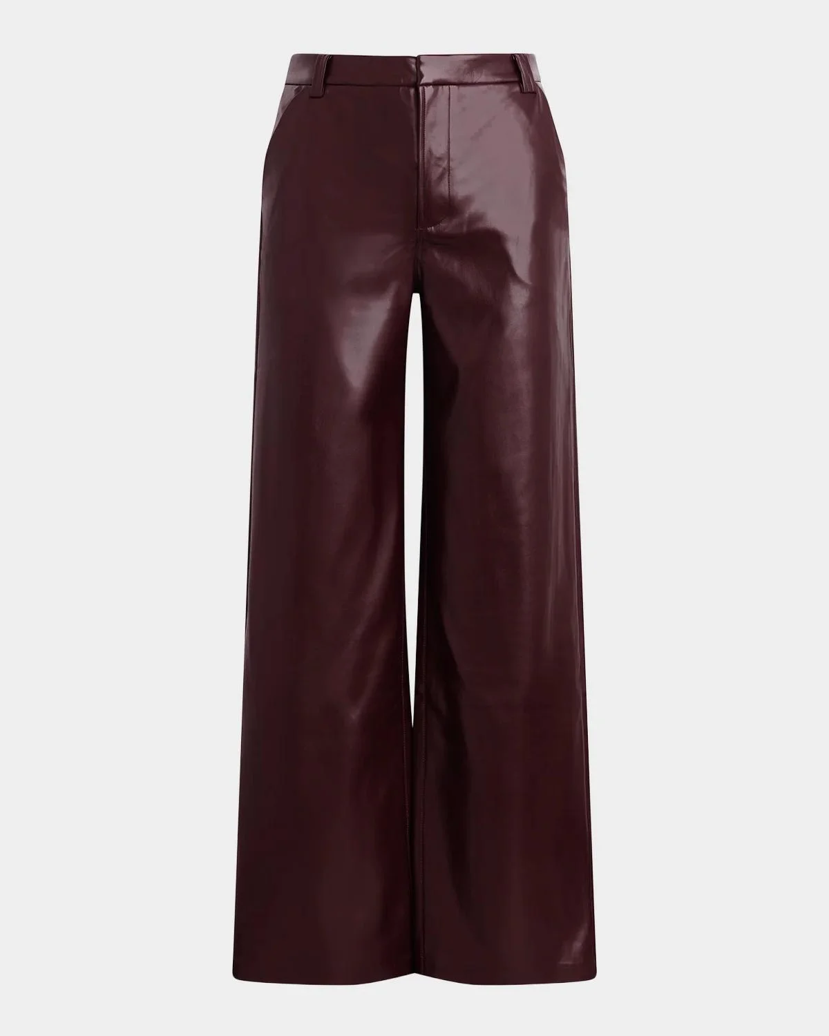 Mia Faux-Leather High-Rise Wide-Leg Trousers - 1