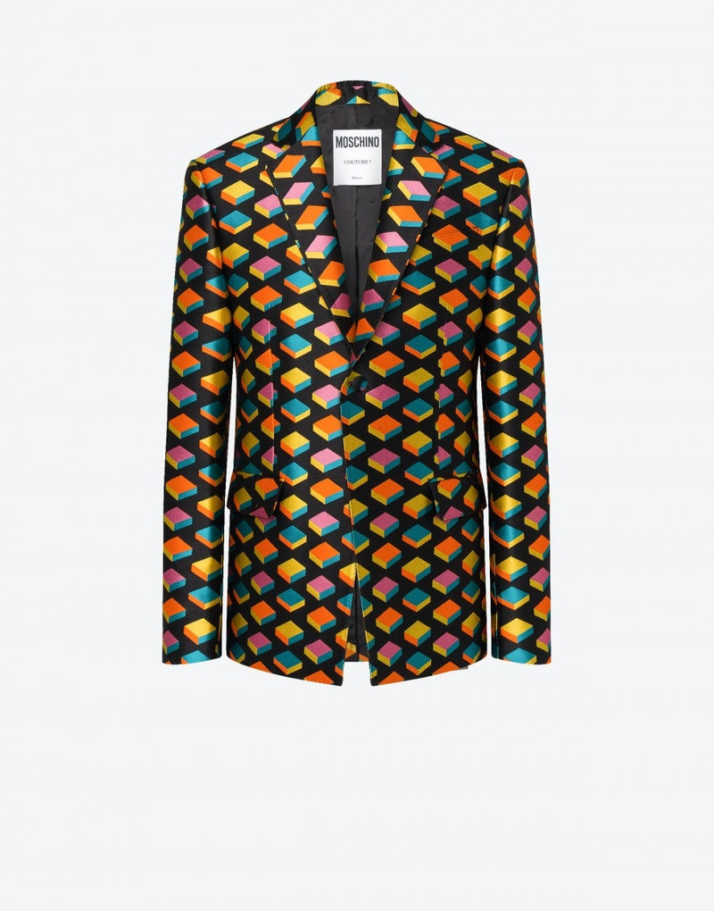 JACQUARD CUBE WOOL-BLEND JACKET 1