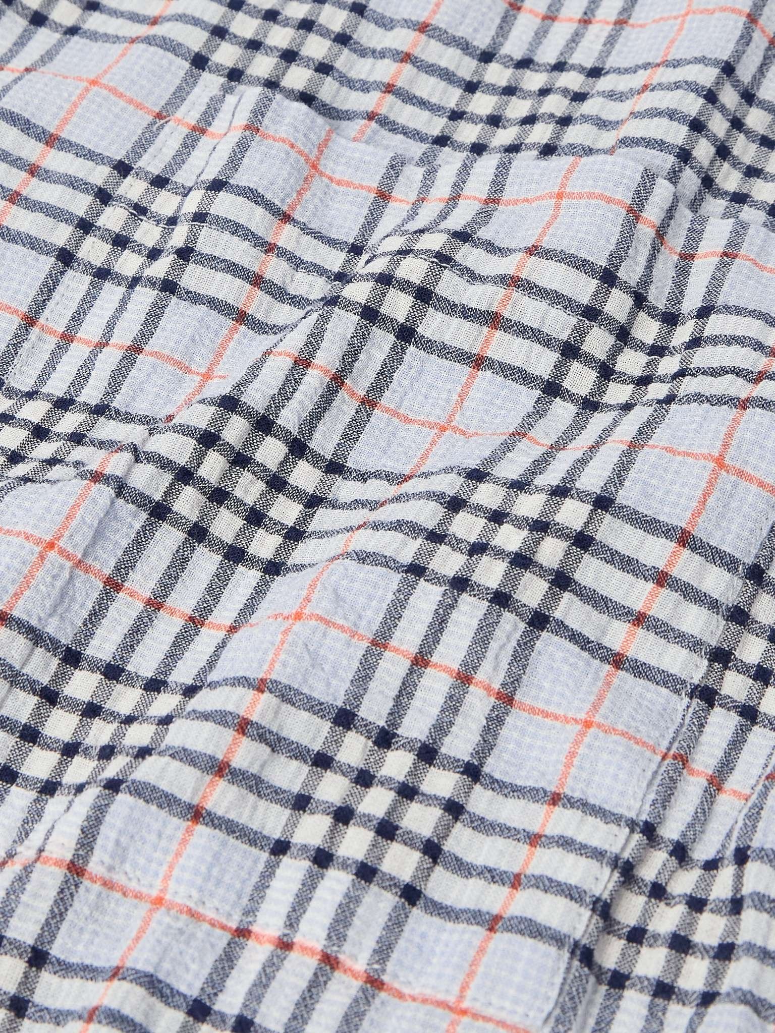 Solana Camp-Collar Checked Cotton and Wool-Blend Seersucker Shirt - 5