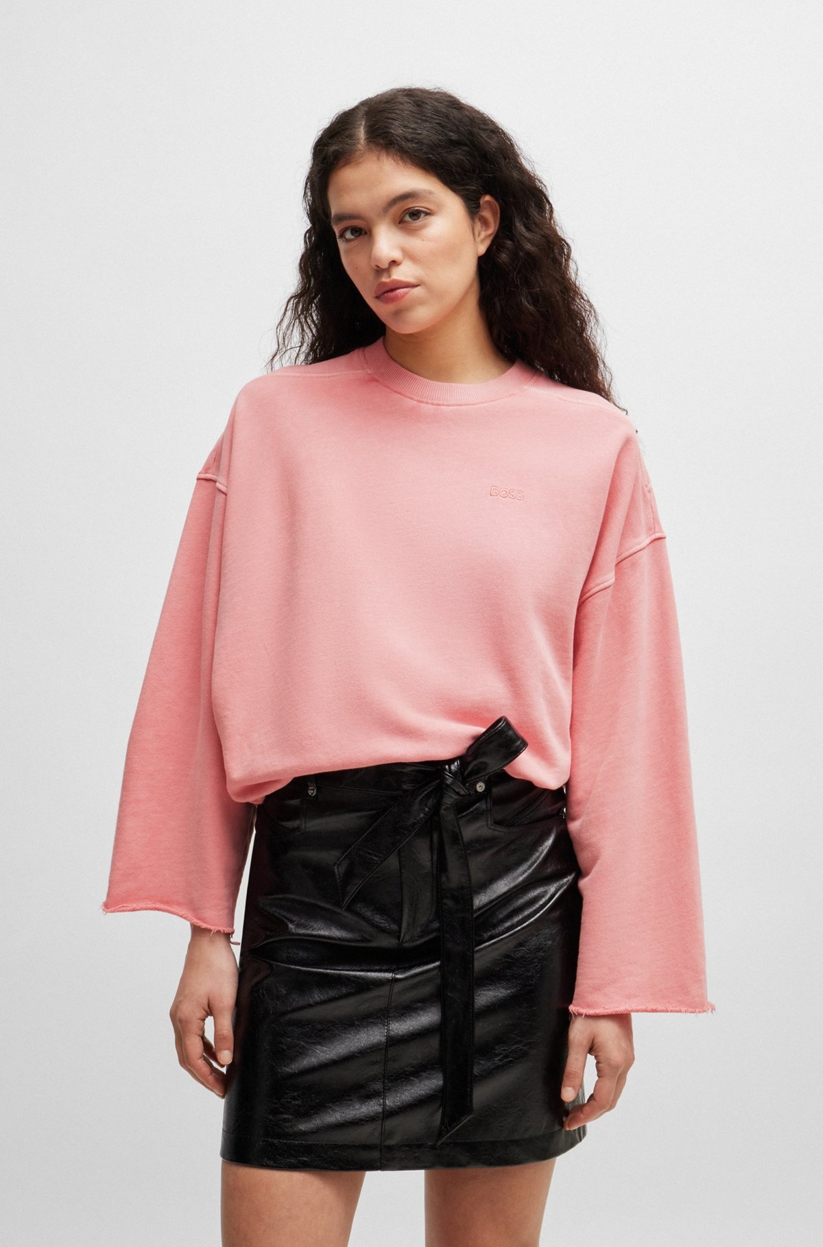 COTTON-TERRY SWEATSHIRT WITH DRAWCORD CUFFS - 2