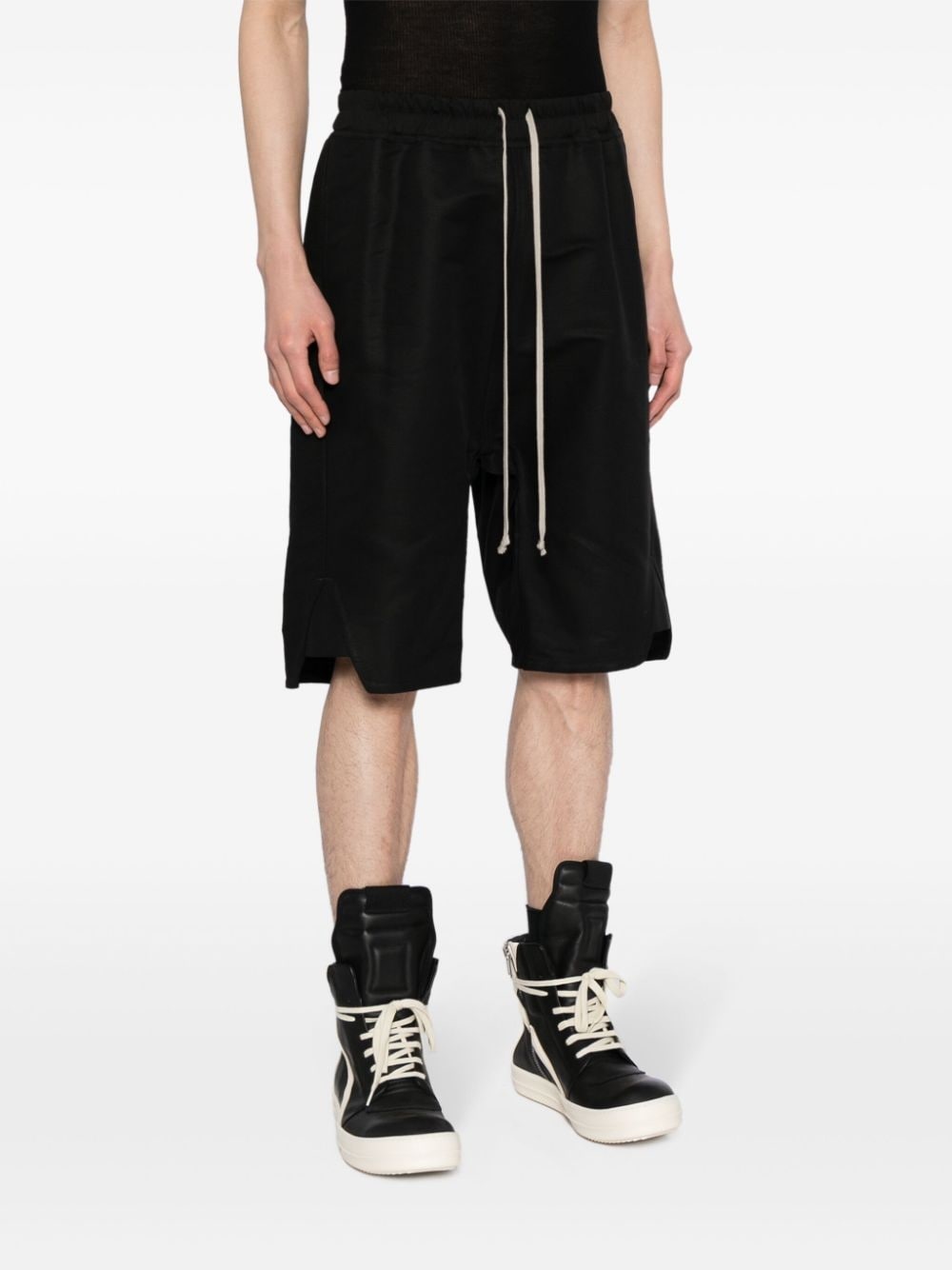 drawstring-waist cotton shorts - 3