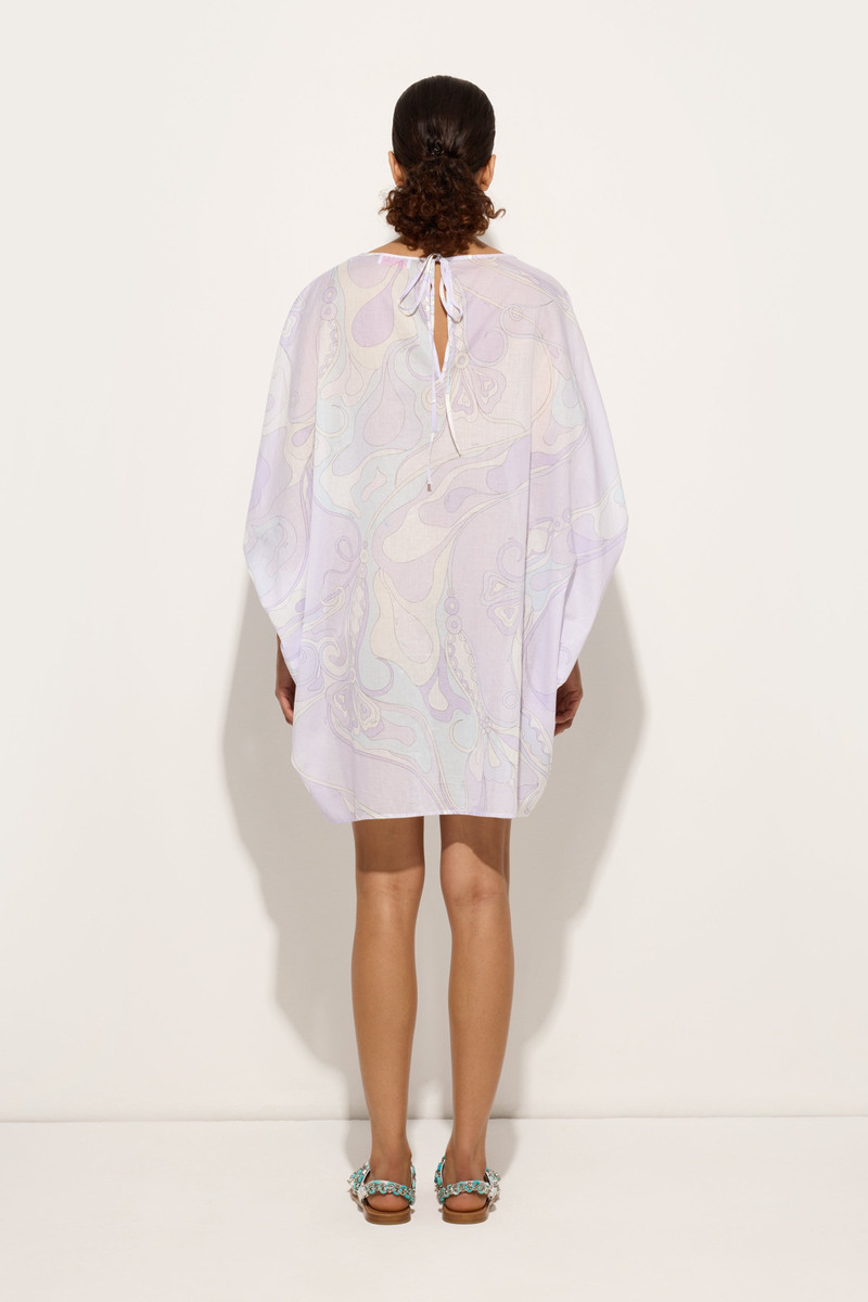 ORCHIDEE PRINT SHORT COTTON KAFTAN 4