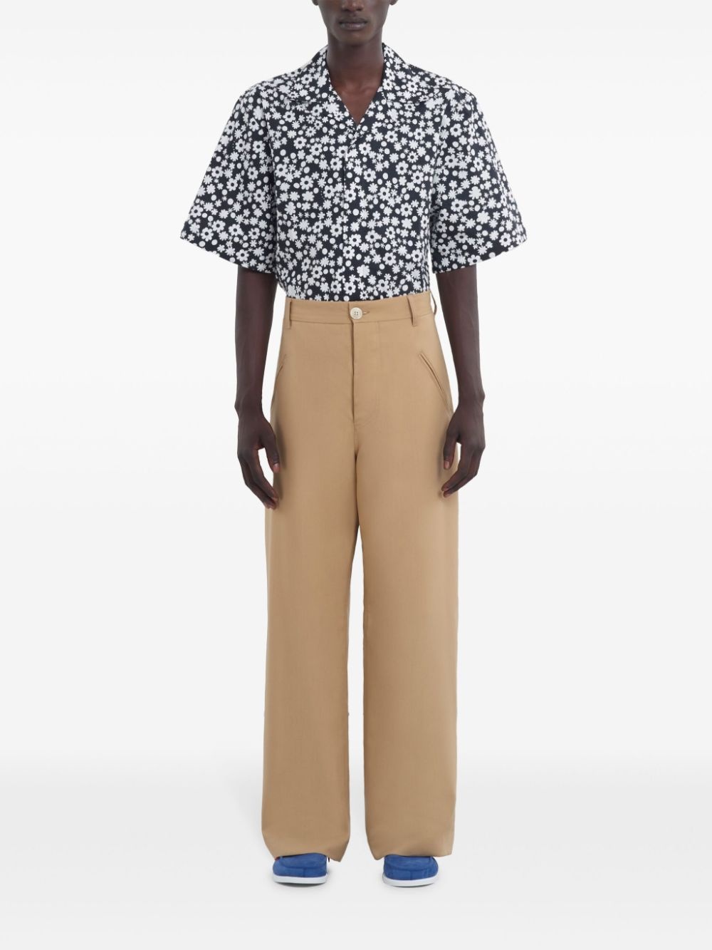 virgin wool straight-leg trousers - 3
